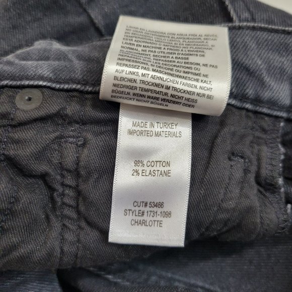 COH Charlotte High Rise Distressed Straight Cropped Destroyed Gray Jean - Picture 14 of 14